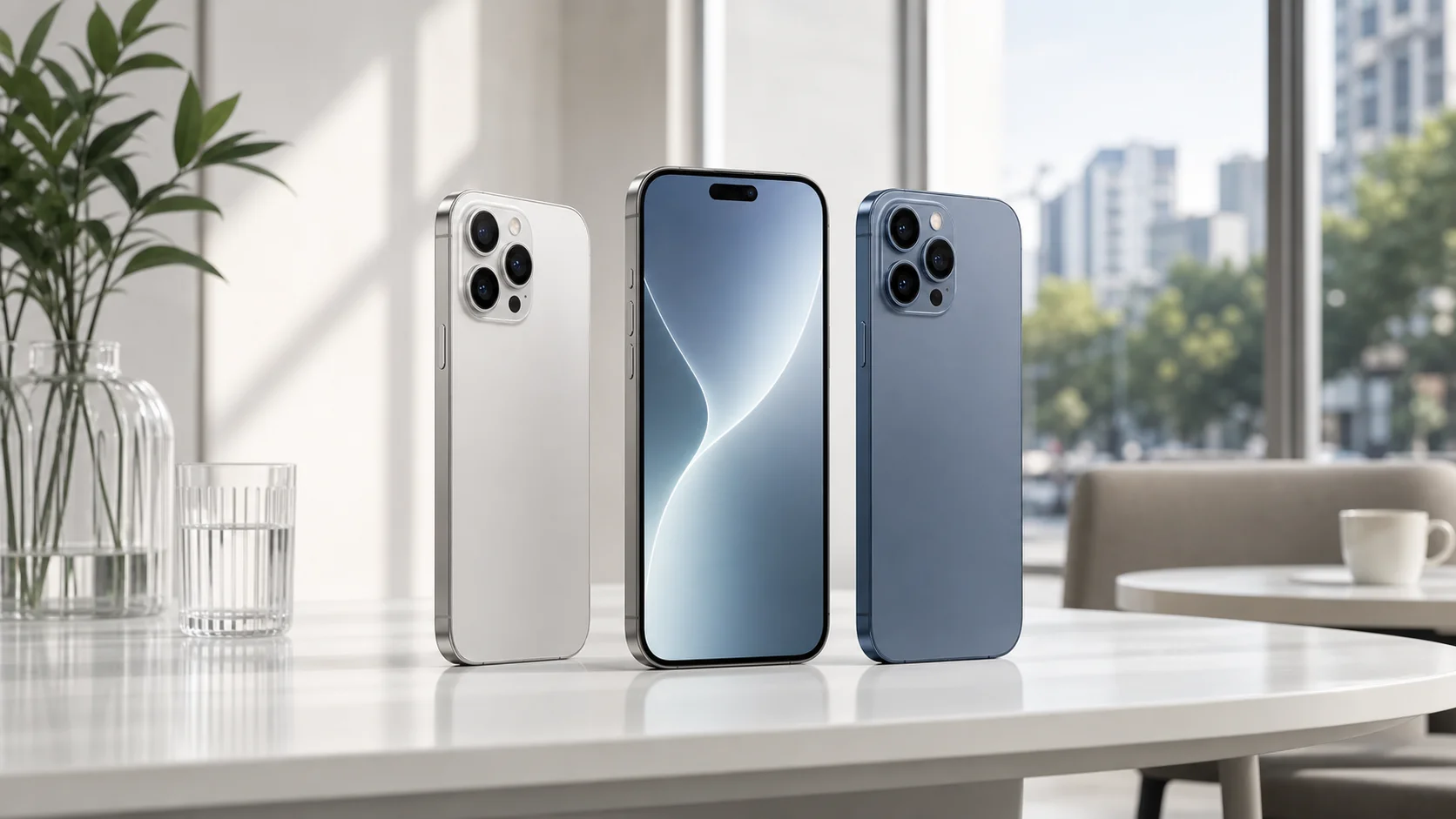 Ảnh trưng bày iPhone trong không gian sáng